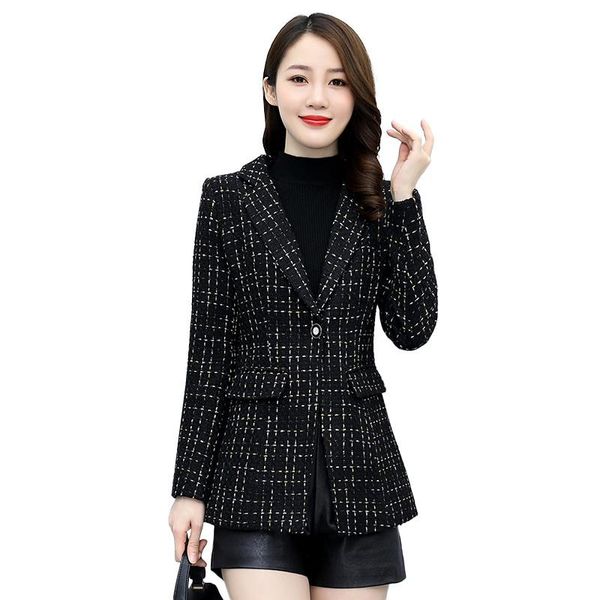 women's wool & blends autumn 2021 woolen coat, Black