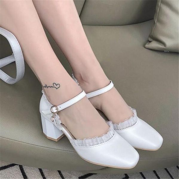 elegant laces ruffles white pink beige women wedding shoes bride ankle strap square block chunky high heels party dress sandals, Black
elegant laces ruffles white pink beige women wedding shoes bride ankle strap square block chunky high heels party dress sandals, Black