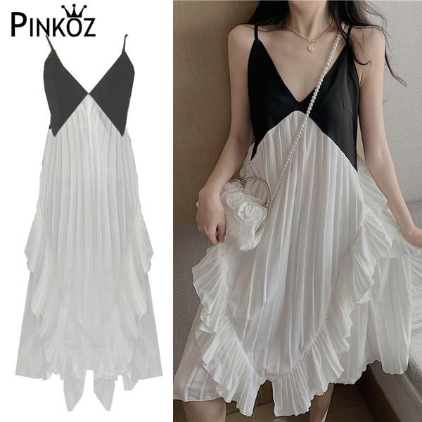 young lady sweet v-neck white black spaghetti strap ruffles midi dress women summer spring vestidos de fiesta robe 210421
young lady sweet v-neck white black spaghetti strap ruffles midi dress women summer spring vestidos de fiesta robe 210421