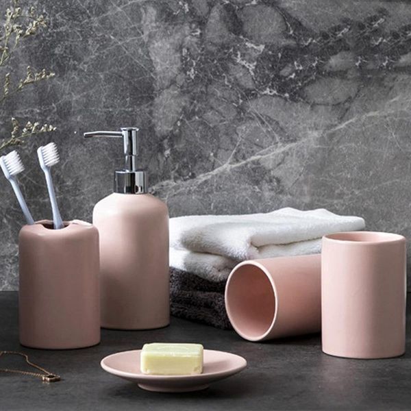 bath accessory set modern bathroom 5/pieces of household press type soap bottle/soap dish/mouthwash cup/toothbrush cup ceramic accessories
bath accessory set modern bathroom 5/pieces of household press type soap bottle/soap dish/mouthwash cup/toothbrush cup ceramic accessories