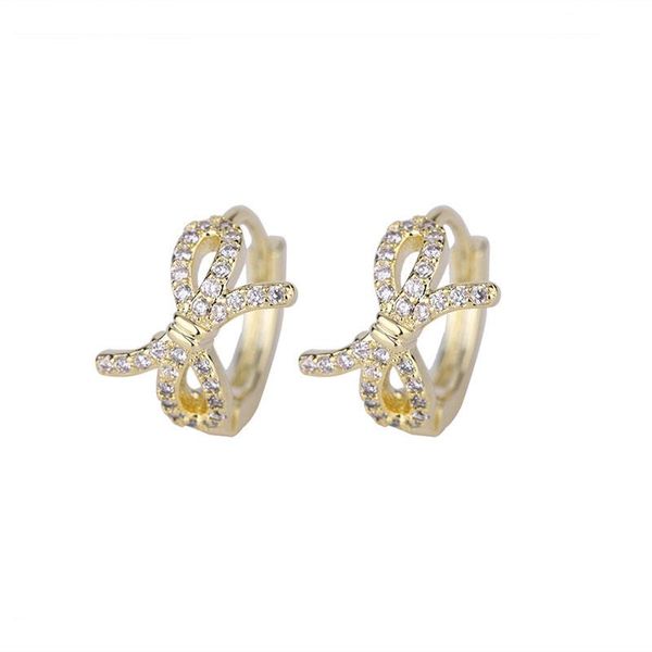 hoop & huggie rerto fairy bowknot women's earrings micro zircon gold color small earing ear accessories jewelry gift for girls kce074, Golden;silver
hoop & huggie rerto fairy bowknot women's earrings micro zircon gold color small earing ear accessories jewelry gift for girls kce074, Golden;silver
