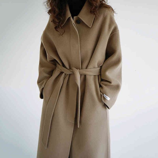 women's wool & blends chic winter simple wind lapel bandage waist long back split coat women ugos, Black
women's wool & blends chic winter simple wind lapel bandage waist long back split coat women ugos, Black