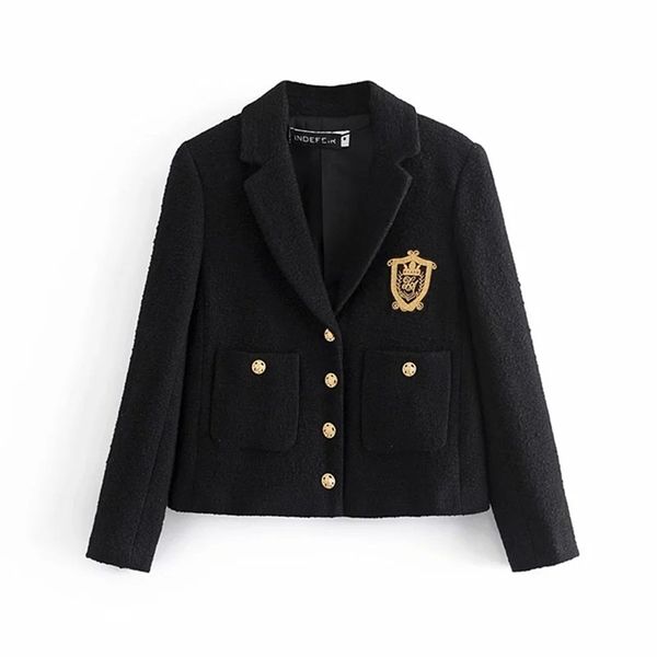 fashion vintage college style women black tweed jacket single-breasted pocket long sleeve female uniform coat casaco femme 210922, Black;brown
fashion vintage college style women black tweed jacket single-breasted pocket long sleeve female uniform coat casaco femme 210922, Black;brown