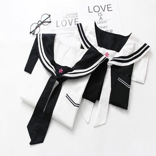 women's t-shirt women japanese style navy collar kawaii lolita t shirt girls sakura embroidery cosplay tees1, White
women's t-shirt women japanese style navy collar kawaii lolita t shirt girls sakura embroidery cosplay tees1, White
