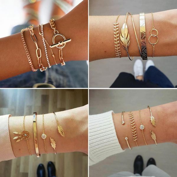 link, chain bohemian gold multilayer bracelet set female butterfly ot buckle pearl crystal leaf punk fashion jewelry gift, Black
link, chain bohemian gold multilayer bracelet set female butterfly ot buckle pearl crystal leaf punk fashion jewelry gift, Black