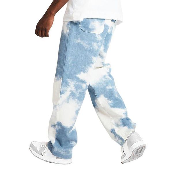 men's jeans 2021 tie-dye casual hip-hop high street elastic waist trendy straight denim pants loose trouser pantalon homme, Blue
men's jeans 2021 tie-dye casual hip-hop high street elastic waist trendy straight denim pants loose trouser pantalon homme, Blue