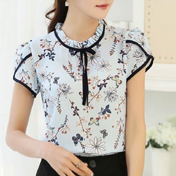 women's blouses & shirts women floral print blouse short sleeve loose chiffon shirt for daily office jrdh889, White
women's blouses & shirts women floral print blouse short sleeve loose chiffon shirt for daily office jrdh889, White