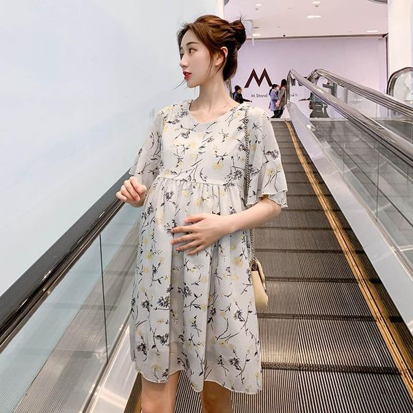 maternity dresses summer pregnant women chiffon dress round collar short sleeve vintage floral shirts long loose pregnancy blouses sweet, White
maternity dresses summer pregnant women chiffon dress round collar short sleeve vintage floral shirts long loose pregnancy blouses sweet, White