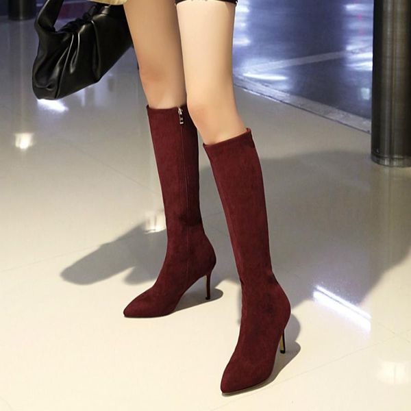 slim stretch women's high boots zipper flock knee women shoes beige black pointed toe party long lady big size
slim stretch women's high boots zipper flock knee women shoes beige black pointed toe party long lady big size