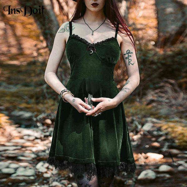 insdoit goth green black dress women velvet retro lace aesthetic summer dress harajuku elegant high waist a line dresses y220214, Black;gray
insdoit goth green black dress women velvet retro lace aesthetic summer dress harajuku elegant high waist a line dresses y220214, Black;gray