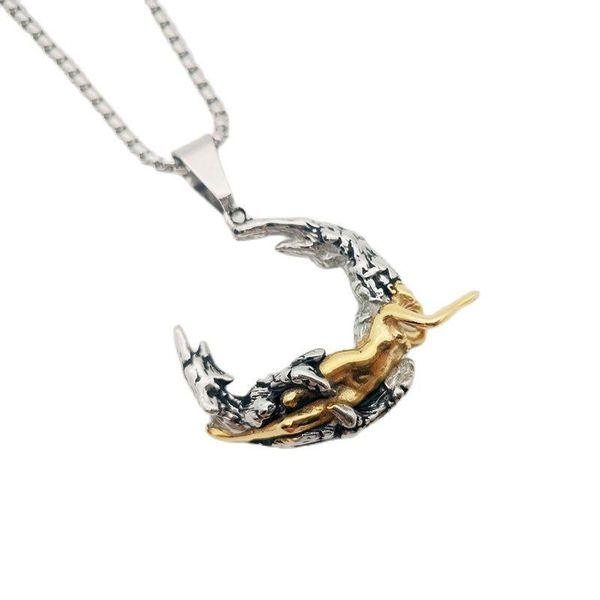 pendant necklaces 2021 ss 2 tone stainless steel moon goddess necklace naked greek mythology fashion jewelry gift for women, Silver
pendant necklaces 2021 ss 2 tone stainless steel moon goddess necklace naked greek mythology fashion jewelry gift for women, Silver