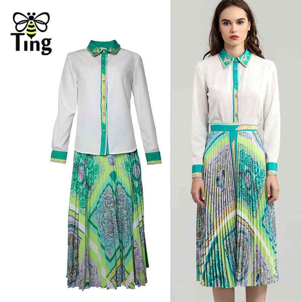 spring summer women 2 pcs dress sets button up shirts blouse & pleated skirts vintage floral casual outfits 210513, White
spring summer women 2 pcs dress sets button up shirts blouse & pleated skirts vintage floral casual outfits 210513, White