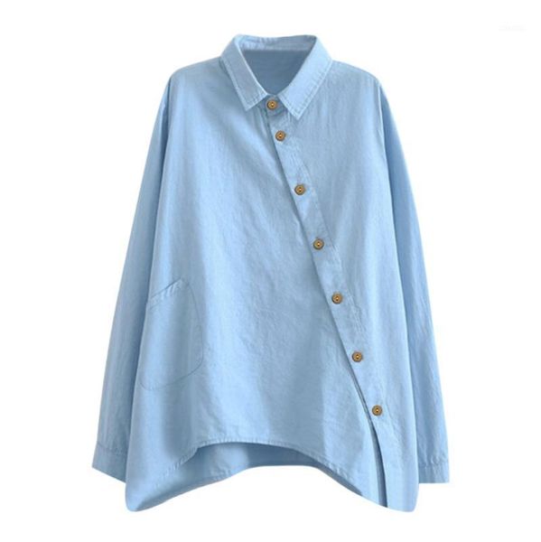 women shirts blouse casual long sleeve fashion off-center button elegant turn down collar solid color full women's blouses &, White
women shirts blouse casual long sleeve fashion off-center button elegant turn down collar solid color full women's blouses &, White