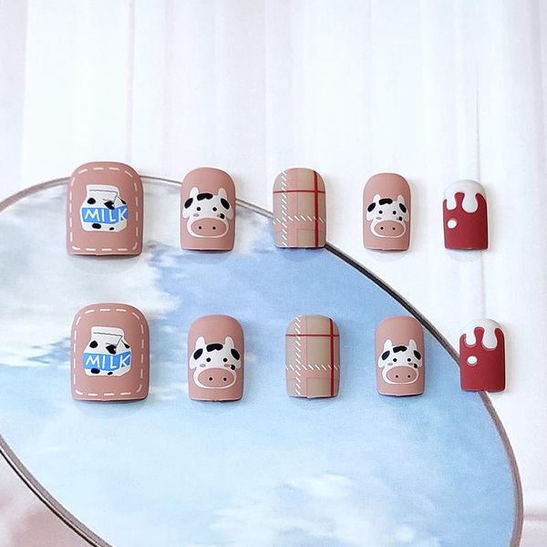 false nails 24pcs cartoon cow nail patch sweet style glue type removable short paragraph manicure save time art, Red;gold
false nails 24pcs cartoon cow nail patch sweet style glue type removable short paragraph manicure save time art, Red;gold
