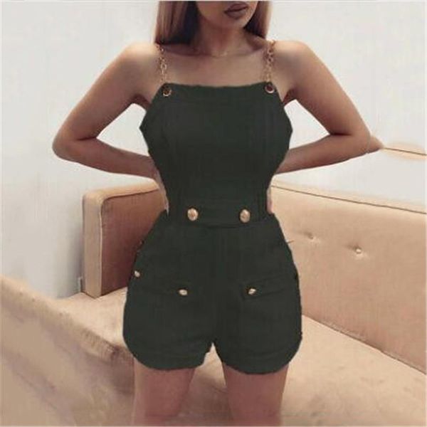 women's jumpsuits & rompers summer sleeveless jumpsuit solid color casual shorts fashion chain strap ladies holiday mini playsuit, Black;white
women's jumpsuits & rompers summer sleeveless jumpsuit solid color casual shorts fashion chain strap ladies holiday mini playsuit, Black;white