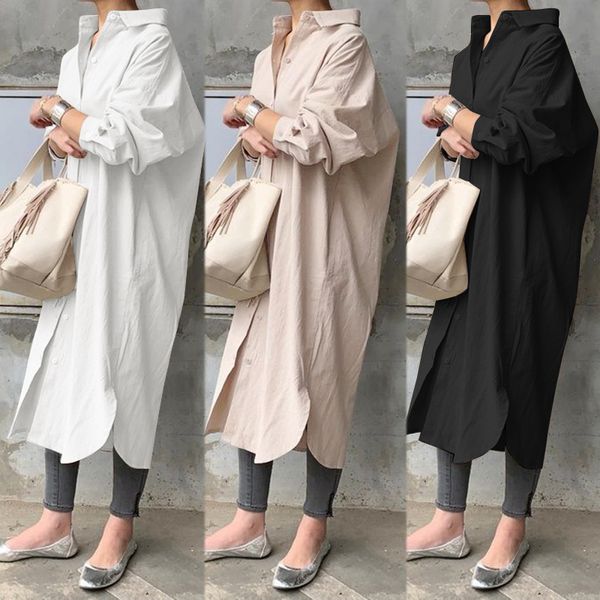 zanzea plus size women autumn sundress elegant long shirt dress lapel neck long sleeve solid vestido casual loose work dresses, Black;gray
zanzea plus size women autumn sundress elegant long shirt dress lapel neck long sleeve solid vestido casual loose work dresses, Black;gray