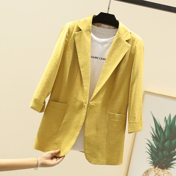 suit jacket female fashion seven-point sleeve casual slim thin small suit ladies summer women's clothing 210527, White;black
suit jacket female fashion seven-point sleeve casual slim thin small suit ladies summer women's clothing 210527, White;black