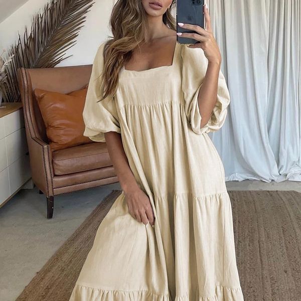 maternity dresses 2021 summer fashion women's big lantern sleeve square collar casual loose long dress backless elegant, White
maternity dresses 2021 summer fashion women's big lantern sleeve square collar casual loose long dress backless elegant, White