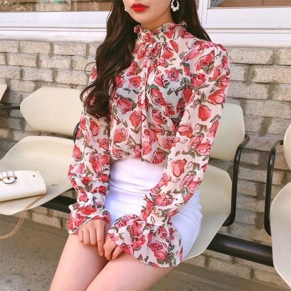 dress printed florals chiffon thin bow elegance korean stylish chic gentle office lady all match women sweet shirts, White
dress printed florals chiffon thin bow elegance korean stylish chic gentle office lady all match women sweet shirts, White