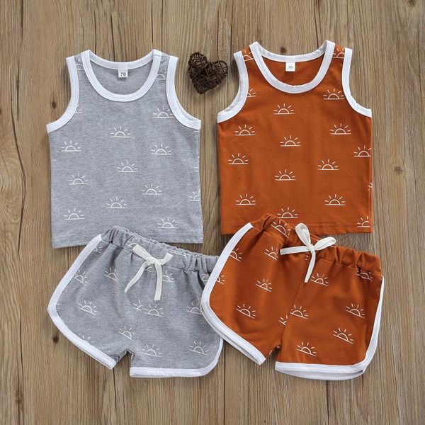 clothing sets 0-4y infant kids baby boy girl sun print sleeveless vest shorts pant bottom 2pcs summer clothes set, White
clothing sets 0-4y infant kids baby boy girl sun print sleeveless vest shorts pant bottom 2pcs summer clothes set, White
