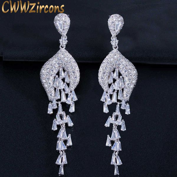 tassel style micro cubic zirconia paved long big dangle evening party earrings for women wedding jewelry cz239 210714, Silver
tassel style micro cubic zirconia paved long big dangle evening party earrings for women wedding jewelry cz239 210714, Silver