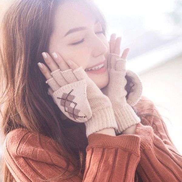 five fingers gloves women winter warm cute printed fingerless knitted fluff flip cover 1 pair, Blue;gray
five fingers gloves women winter warm cute printed fingerless knitted fluff flip cover 1 pair, Blue;gray