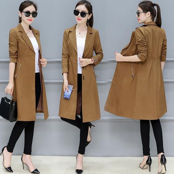 women's trench coats mid-length coat thin 2021 spring and autumn summer lady elegant outwear long cardigan windbreaker a1343, Tan;black
women's trench coats mid-length coat thin 2021 spring and autumn summer lady elegant outwear long cardigan windbreaker a1343, Tan;black