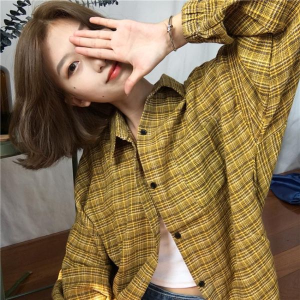 women's blouses & shirts 2021 woman vent vintage plaid shirt single breasted turn down collar cotton long sleeve button feminina sales, White
women's blouses & shirts 2021 woman vent vintage plaid shirt single breasted turn down collar cotton long sleeve button feminina sales, White