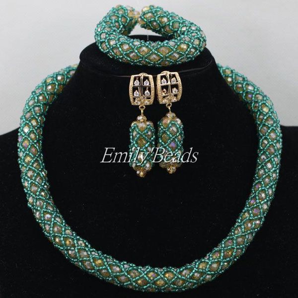 earrings & necklace teal green/gold african jewelry sets lemon nigerian wedding crystal beads bridal aij408, Silver
earrings & necklace teal green/gold african jewelry sets lemon nigerian wedding crystal beads bridal aij408, Silver