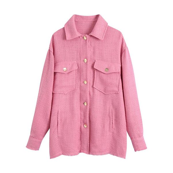 women's jackets women 2021 fashion textured overshirt coat vintage loose pockets frayed hem long sleeve button-up female outerwear chic, Black;brown
women's jackets women 2021 fashion textured overshirt coat vintage loose pockets frayed hem long sleeve button-up female outerwear chic, Black;brown
