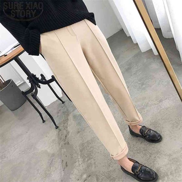 autumn winter plus size ol style wool female work suit pant thicken women pencil pants loose trousers capris 6648 50 210506, Black;white 
autumn winter plus size ol style wool female work suit pant thicken women pencil pants loose trousers capris 6648 50 210506, Black;white