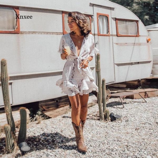 women's swimwear women a line mini dress snack print deep v neck tie up boho ruffle short sleeve summer beach party dresses clothing, White;black
women's swimwear women a line mini dress snack print deep v neck tie up boho ruffle short sleeve summer beach party dresses clothing, White;black