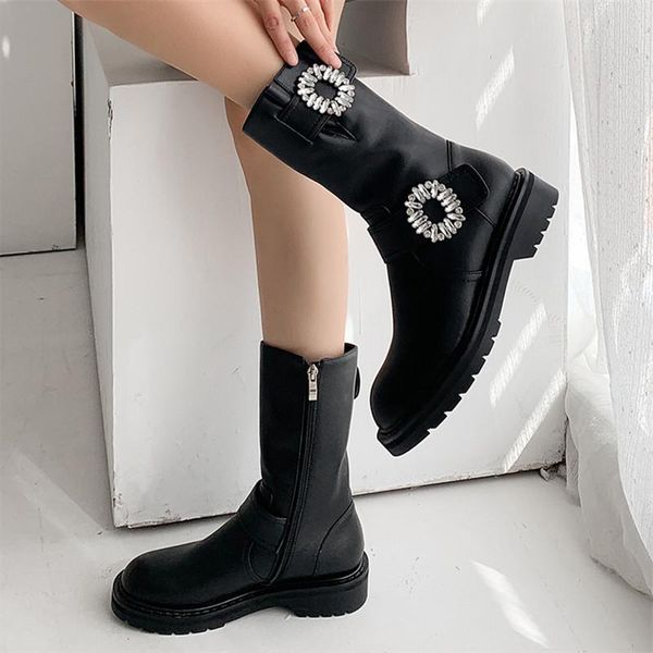 boots fall winter rhinestone glitter ankle cowhide round toe flat zip women shoes fashion heel motorcycle botines mujer, Black
boots fall winter rhinestone glitter ankle cowhide round toe flat zip women shoes fashion heel motorcycle botines mujer, Black