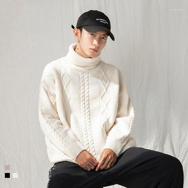 men's sweaters h4038 japan style classic sweater jacquard argyle pattern autumn winter loose long sleeve turtleneck knitting pullovers, White;black
men's sweaters h4038 japan style classic sweater jacquard argyle pattern autumn winter loose long sleeve turtleneck knitting pullovers, White;black