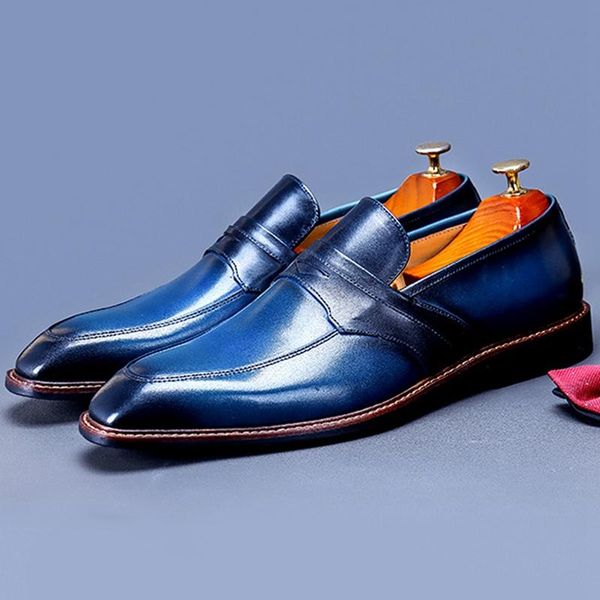dress shoes elegant square toe slip on man formal genuine leather penny loafers handmade men's business office flats ss763, Black
dress shoes elegant square toe slip on man formal genuine leather penny loafers handmade men's business office flats ss763, Black
