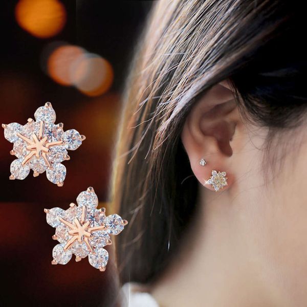 earrings fashion creative snowflake zircon for women's fashion sweet plum crystal earrings ear accessories, Golden
earrings fashion creative snowflake zircon for women's fashion sweet plum crystal earrings ear accessories, Golden