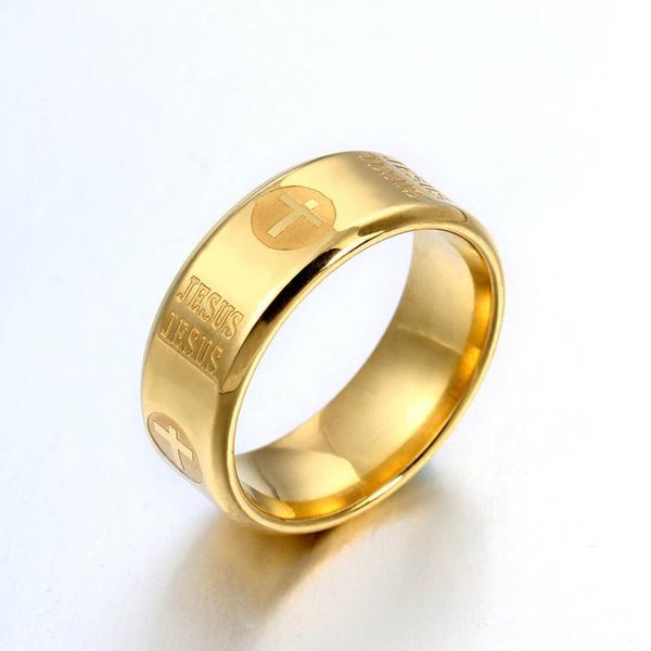 wedding rings fashion simple christian jesus letter cross stainless steel personality ring plated with, Slivery;golden
wedding rings fashion simple christian jesus letter cross stainless steel personality ring plated with, Slivery;golden
