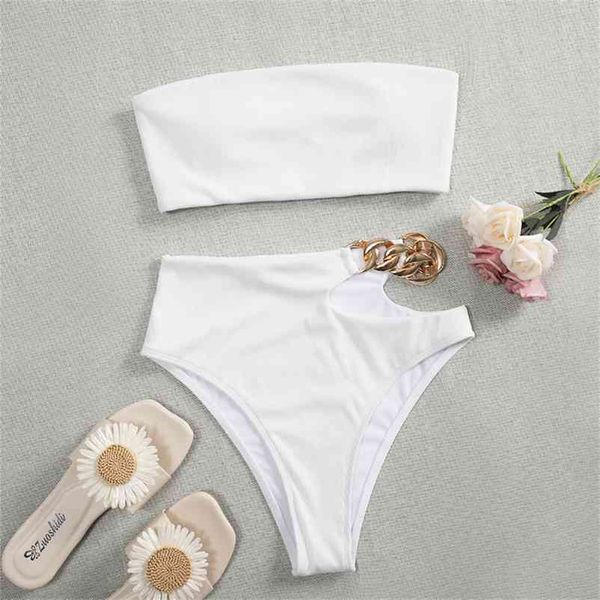 myteng bandeau bikinis swimming suit for women high waist swimwear chain hollow out 2 piece set swimsuit beachwear biqiuni 210522, White;black
myteng bandeau bikinis swimming suit for women high waist swimwear chain hollow out 2 piece set swimsuit beachwear biqiuni 210522, White;black