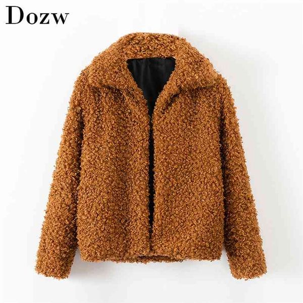 fashion winter warm teddy coat women casual turn down collar long sleeve faux fur jacket female solid shaggy cardigan coats 210515, Black
fashion winter warm teddy coat women casual turn down collar long sleeve faux fur jacket female solid shaggy cardigan coats 210515, Black