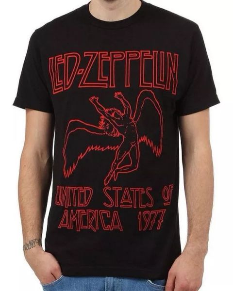 led zeppelin 1977 us tour t-shirt red lettering new 100% authentic & official, White;black
led zeppelin 1977 us tour t-shirt red lettering new 100% authentic & official, White;black