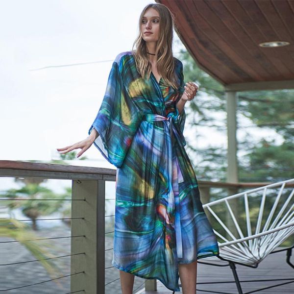 women's swimwear 2021 boho beach dress women colorful print cover up summer long maxi wrap swimsut ups beachwear kimono, White;black
women's swimwear 2021 boho beach dress women colorful print cover up summer long maxi wrap swimsut ups beachwear kimono, White;black