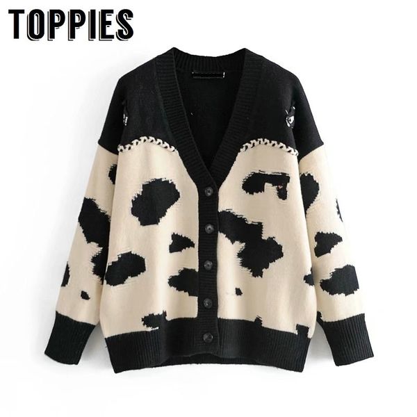 ies women white black print animal cardigan spring knit coat casual women knitted jacket 210412, Black;brown
ies women white black print animal cardigan spring knit coat casual women knitted jacket 210412, Black;brown