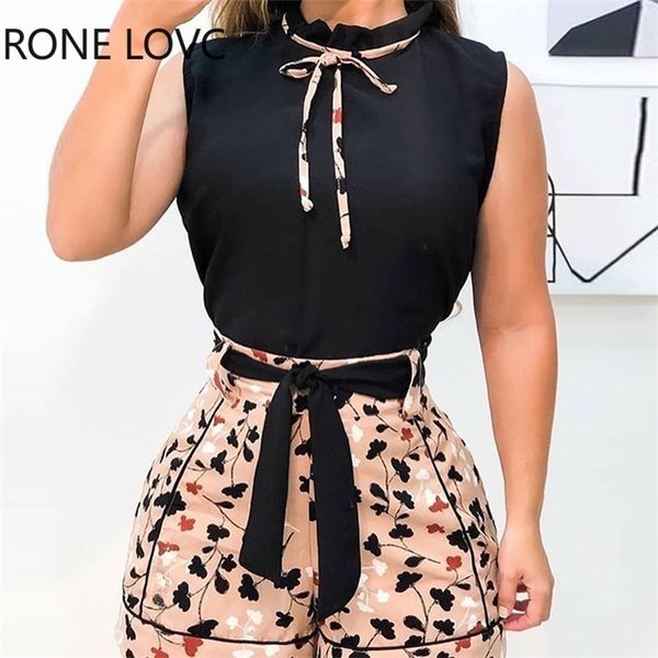 women sleeveless print round neck tank & shorts casual 2 pieces set, White;black
women sleeveless print round neck tank & shorts casual 2 pieces set, White;black