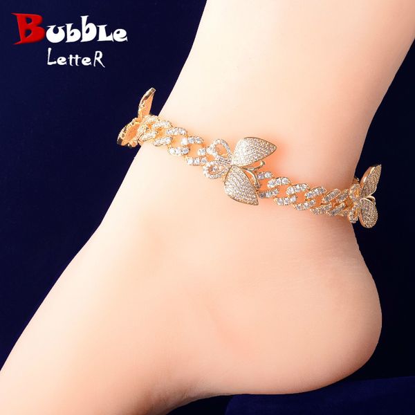 10mm gold miami cuban anklets with butterfly bling women feet link jewelry aaaa zircon hip hop chain, Red;blue 
10mm gold miami cuban anklets with butterfly bling women feet link jewelry aaaa zircon hip hop chain, Red;blue