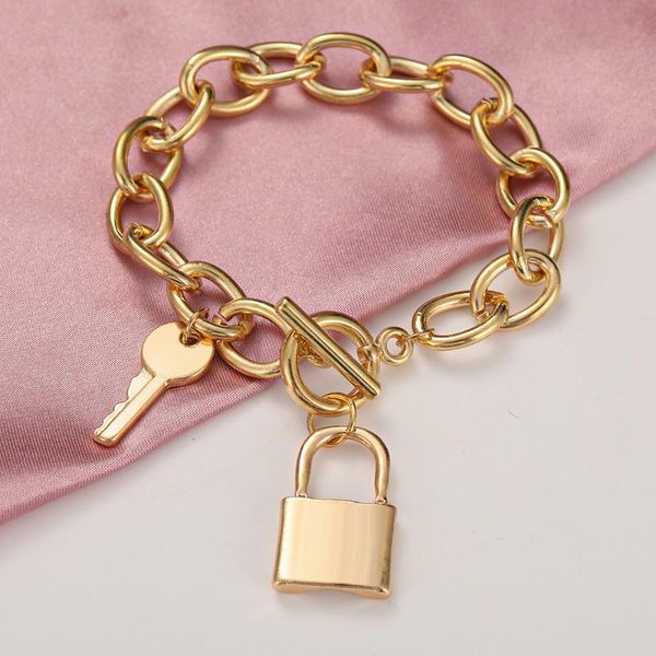 link, chain 5361703 thick key lock pendant bracelet creative ins cold wind personality alloy, Black
link, chain 5361703 thick key lock pendant bracelet creative ins cold wind personality alloy, Black