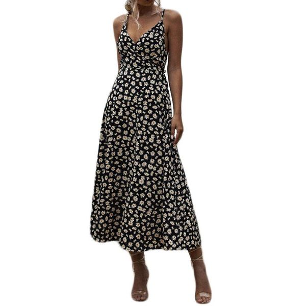 casual dresses summer mid-length skirt printed halter holiday sweet long bohemian daisy dress black s size, Black;gray
casual dresses summer mid-length skirt printed halter holiday sweet long bohemian daisy dress black s size, Black;gray