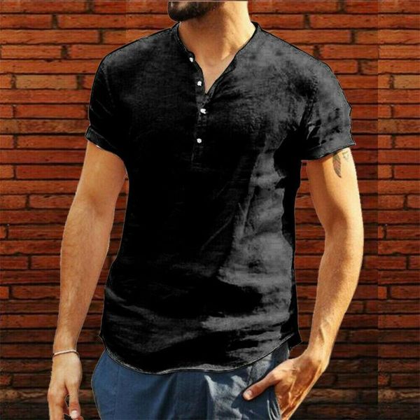 men's casual shirts luxury men's short sleeve v-neck loose linen t-shirt dress shirt blouse tee, White;black
men's casual shirts luxury men's short sleeve v-neck loose linen t-shirt dress shirt blouse tee, White;black