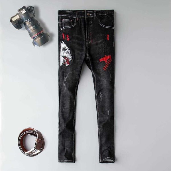 men's jeans brand black ny distressed streetwear men ripped denim trousers fashion casual patch dp9l lf0u, Blue
men's jeans brand black ny distressed streetwear men ripped denim trousers fashion casual patch dp9l lf0u, Blue