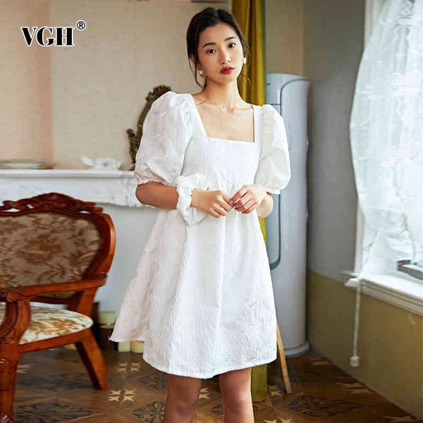 vgh elegant white dress for women square collar puff sleeve high waist midi dresses female fall fashion clothing new style 210421, Black;gray
vgh elegant white dress for women square collar puff sleeve high waist midi dresses female fall fashion clothing new style 210421, Black;gray