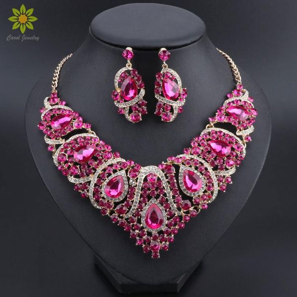 earrings & necklace rose red crystal rhinestones set for women wedding engagement accessory fashion bridal jewelry sets, Silver
earrings & necklace rose red crystal rhinestones set for women wedding engagement accessory fashion bridal jewelry sets, Silver